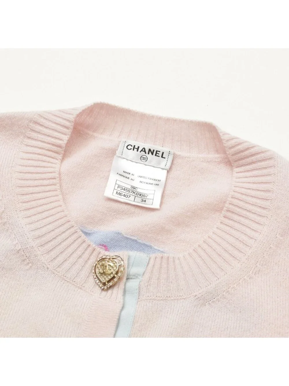 Chanel Cashmere Knit Cardigan Rhinestone Light Pink Light Blue Mint Green Pastel